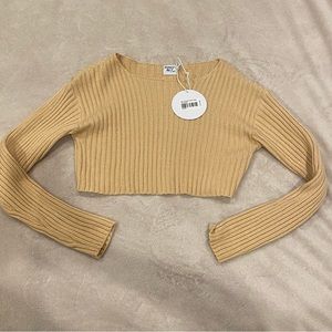 Princess Polly Alivia Cropped Sweater Beige